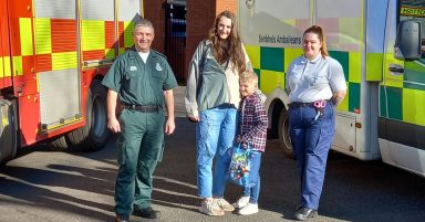 Scottish Ambulance Service rewards Glasgow six-year-old ‘superstar’ who dialled 999 after mum took ill