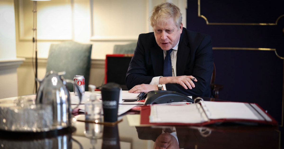Prime Minister Boris Johnson in a call with Ukrainian President Volodymyr Zelensky.