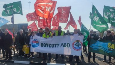 Prime Minister Boris Johnson says P&O Ferries ‘broke law’ as unions protest at Scots port