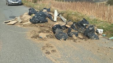 ‘Dangerous’ fly-tipping on Overton Road, Aberdeen, causes road blockage