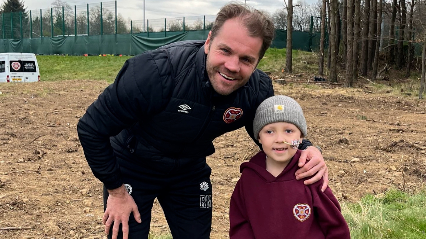 Rudi met Hearts manager Robbie Neilson earlier this year. 