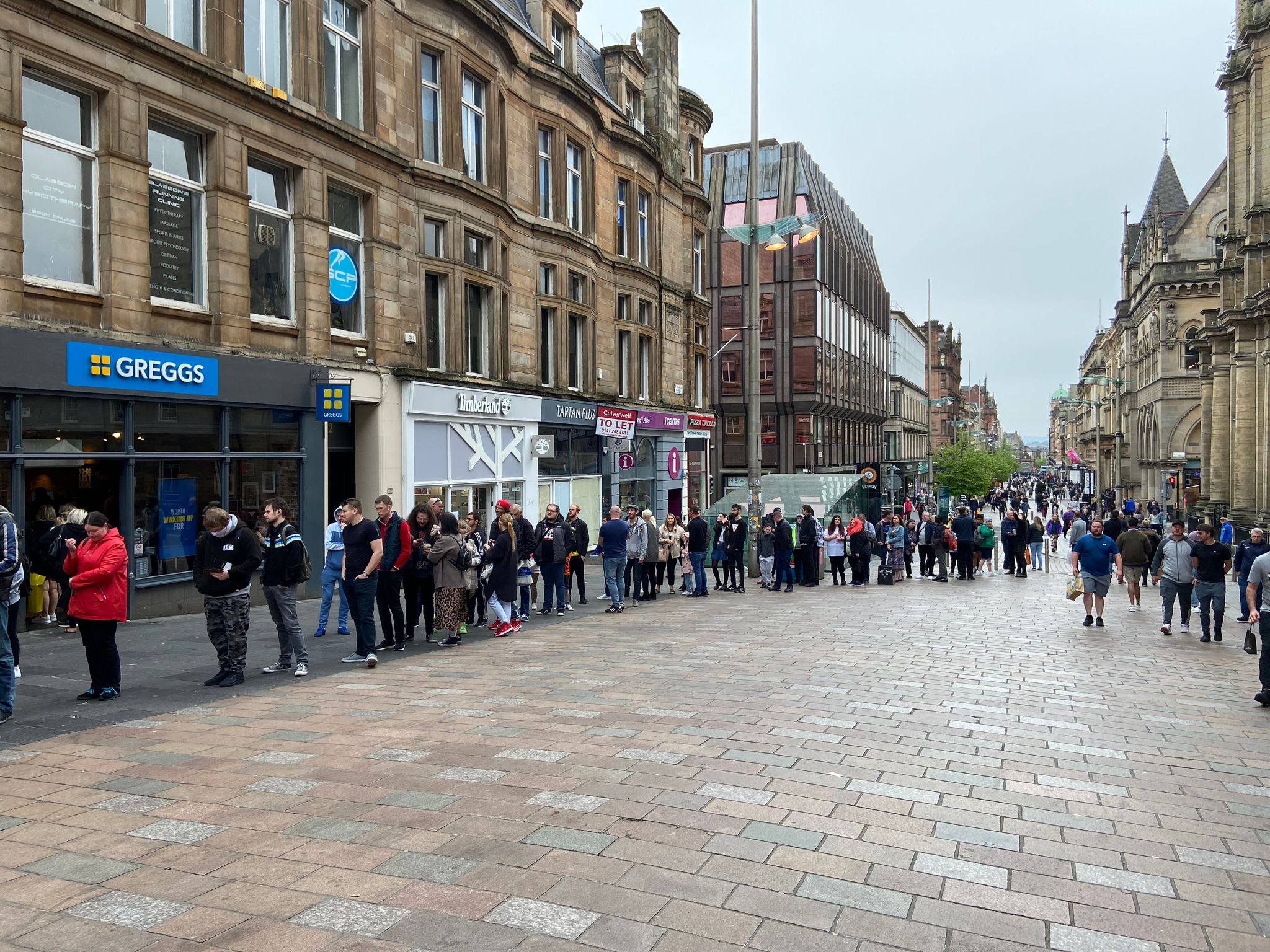 Hundreds of Scots could be seen queuing up on Buchanan Street on Saturday.