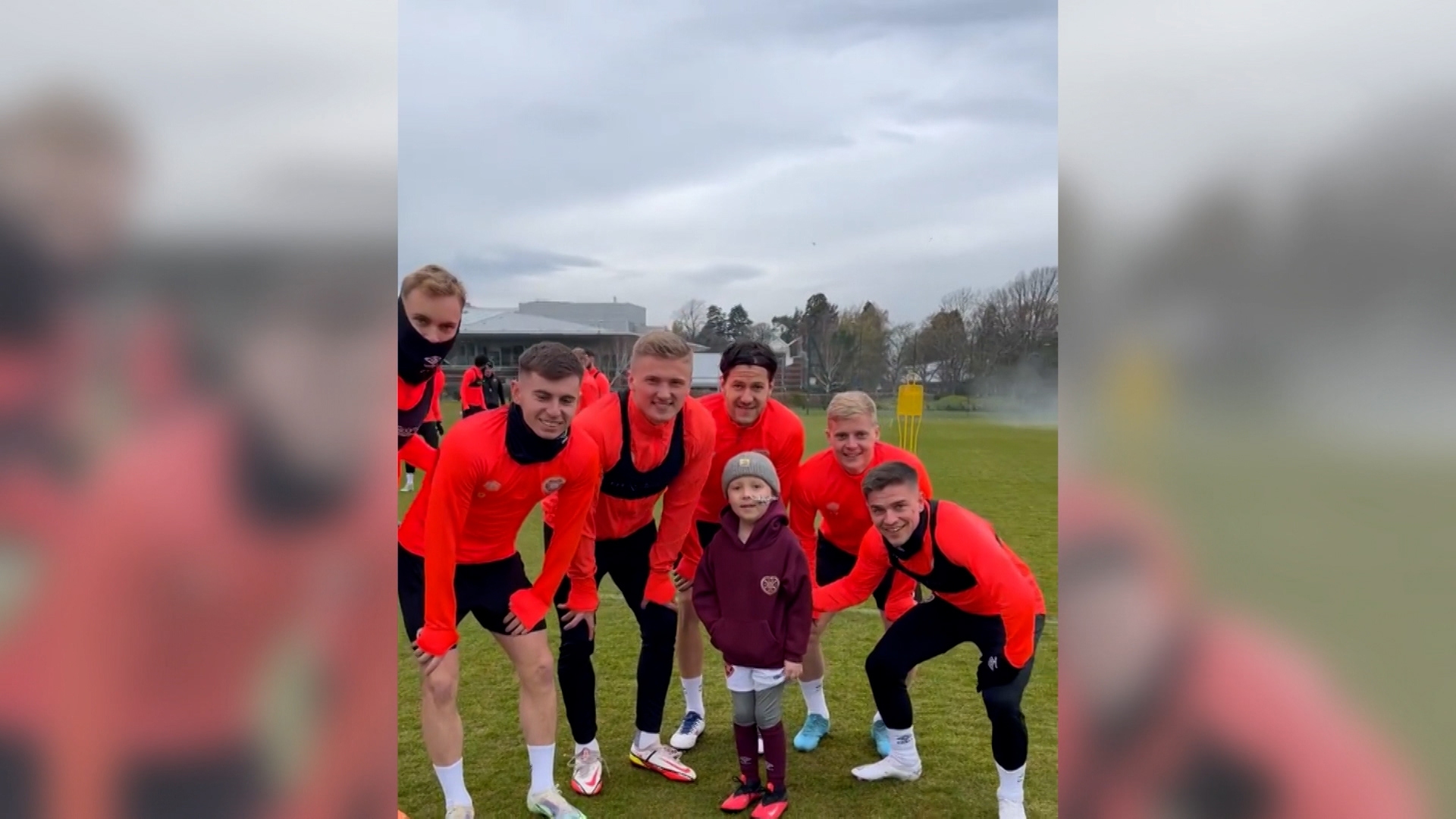 Rudi Abbot enjoyed his day out training with the Hearts team.