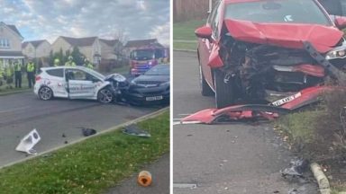 Driver taken to hospital after three-car smash on Robert Adam Drive, Kirkcaldy