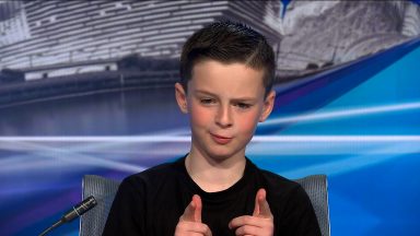 Max Marner, 11, in training to become the next STV News anchor
