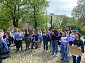 Protestors hold reproductive rights rally outside US consulate