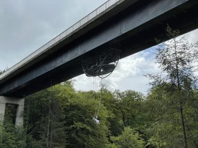 Frenchman Francois-Marie Dibon begins world bungee jump record challenge off Scottish bridge