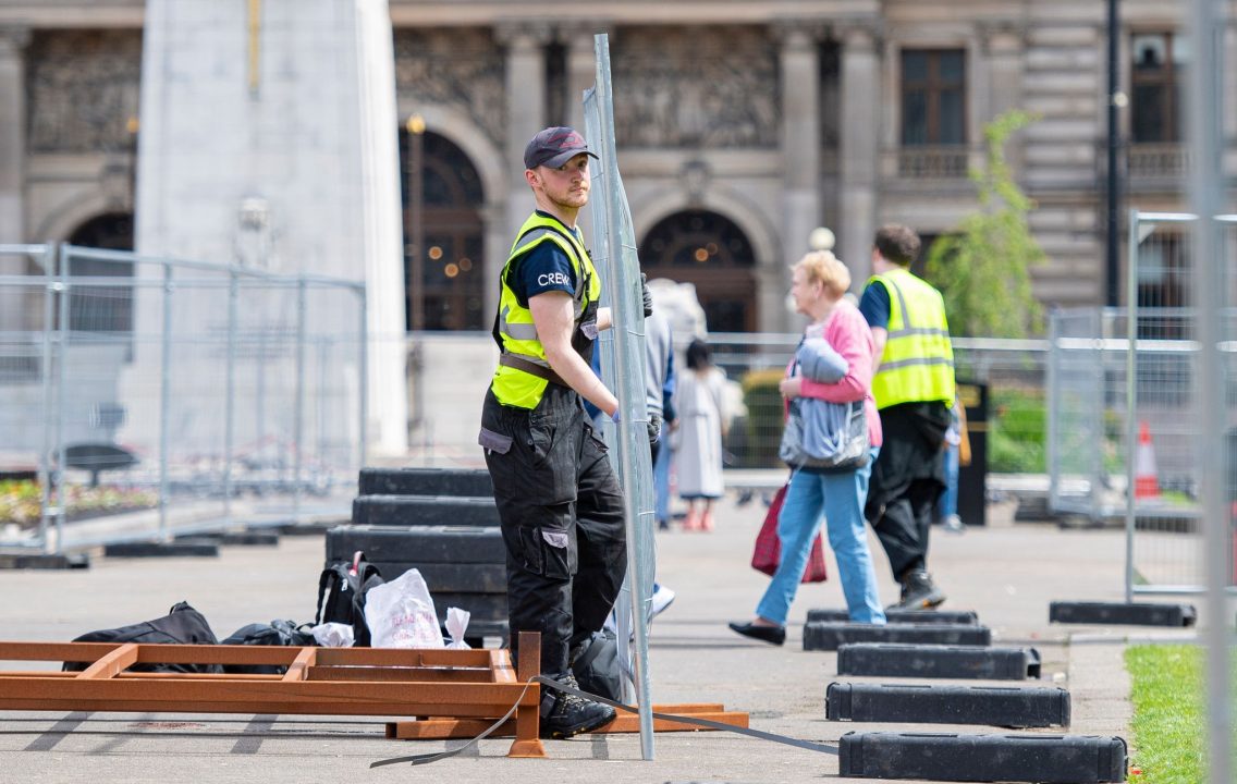 Glasgow’s George Square memorial benches removed before Rangers face Europa League final