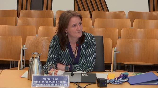 The minister gave evidence to MSPs. (Scottish Parliament TV)