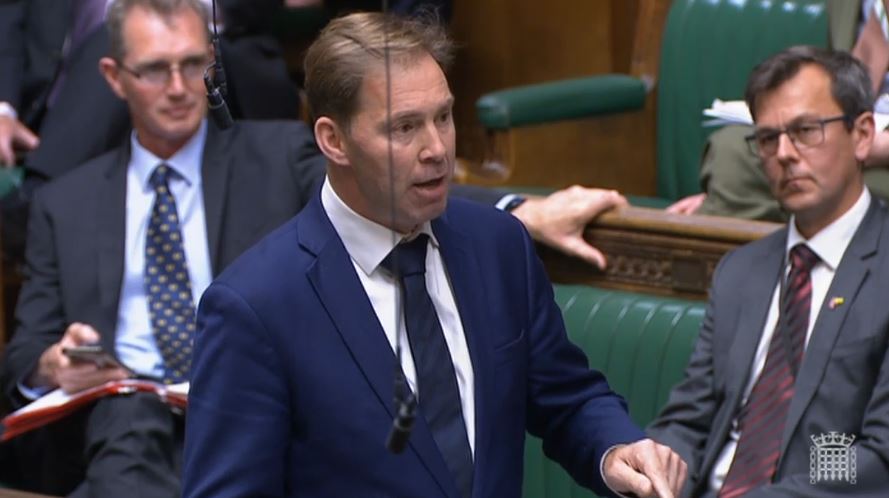 Former minister Tobias Ellwood pressed Johnson on the issue (UK Parliament TV)