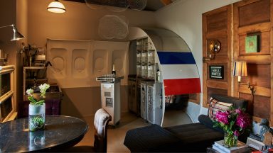 Scottish chef converts cottage kitchen into ‘American Airlines-inspired’ in-flight galley