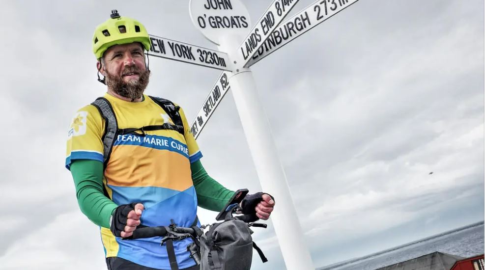 Personal trainer scoots from Land’s End to John o’Groats in memory of his wife