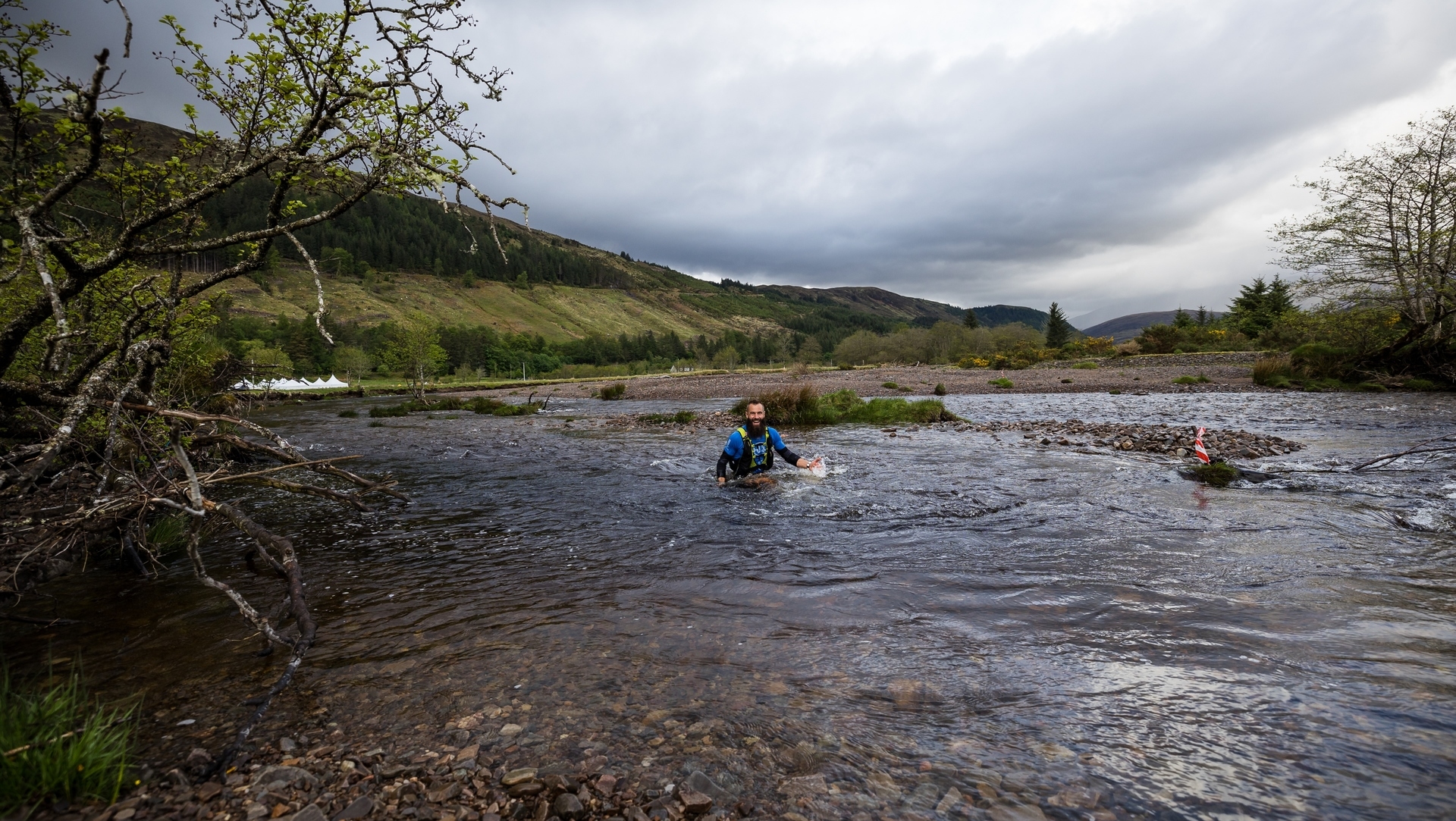 When a run becomes a swim for Scot Paul Manson on day three.