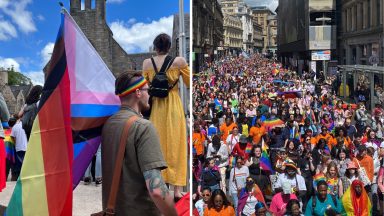 Thousands take part in marches through Glasgow and Edinburgh for Pride