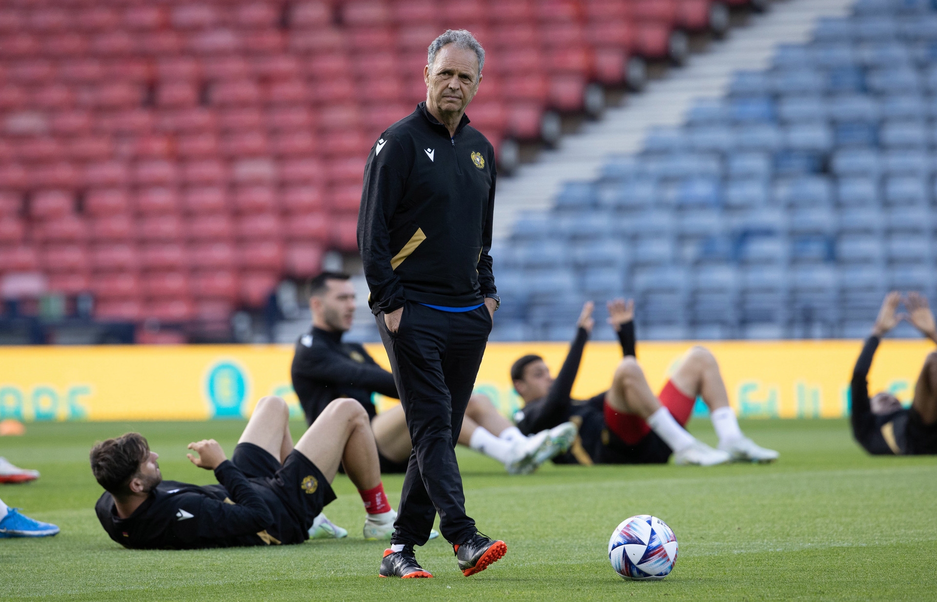 Caparrós puts his team through their paces at Hampden.