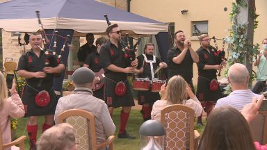 Red Hot Chilli Pipers perform ‘humbling’ shows for care home residents