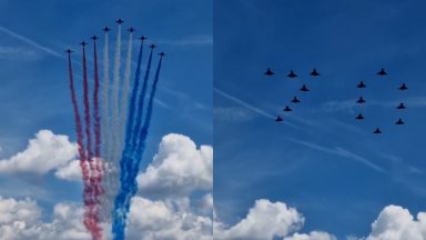 Flypast of more than 70 aircraft marks first day of Platinum Jubilee celebrations