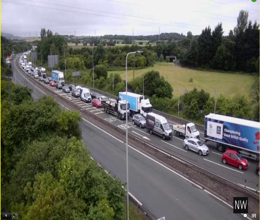 Road closed as emergency services attend vehicle fire on A720 in Edinburgh