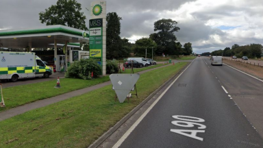 A90 closed in both directions after man struck by car near Bullionfield Filling Station