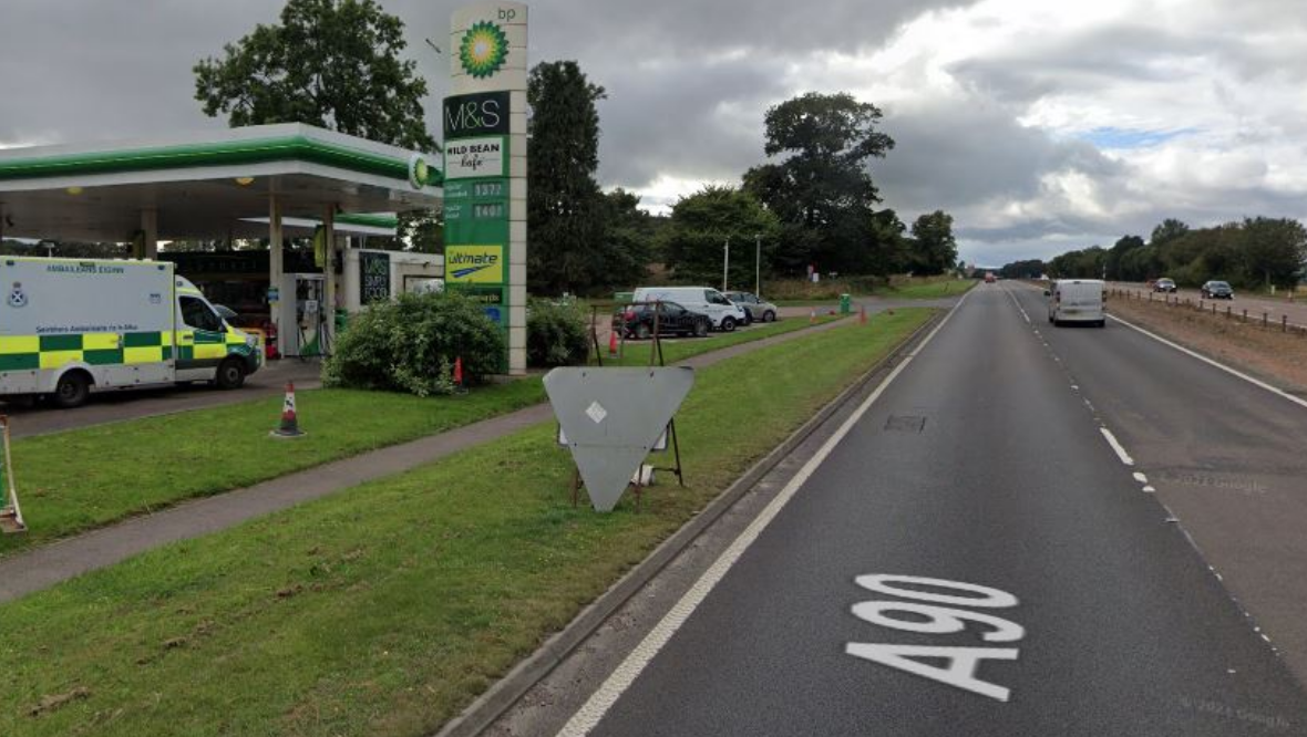 A90 closed in both directions after man struck by car near Bullionfield Filling Station