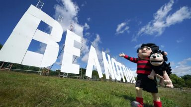 Giant ‘Beanotown’ sign unveiled over Dundee to mark comic heritage