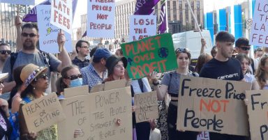 Protest held at Scottish Power HQ in Glasgow over rising cost of energy