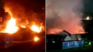 Three people treated in hospital following midnight fire at butcher shop in Strathaven