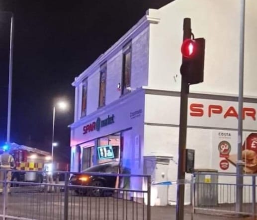 A man was spotted fleeing the car shortly after the crash.