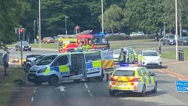 Man arrested after three taken to hospital following crash on Hayfield Road, Kirkcaldy