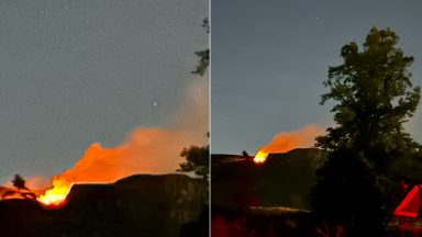 Crews tackle two fires burning for more than 16 hours over Kilpatrick Hills, Dumbarton
