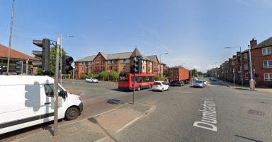 Dumbarton Road in Glasgow closed after woman knocked down by bus