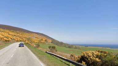 Two men rushed to hospital after three vehicle crash in Highlands as police shut road