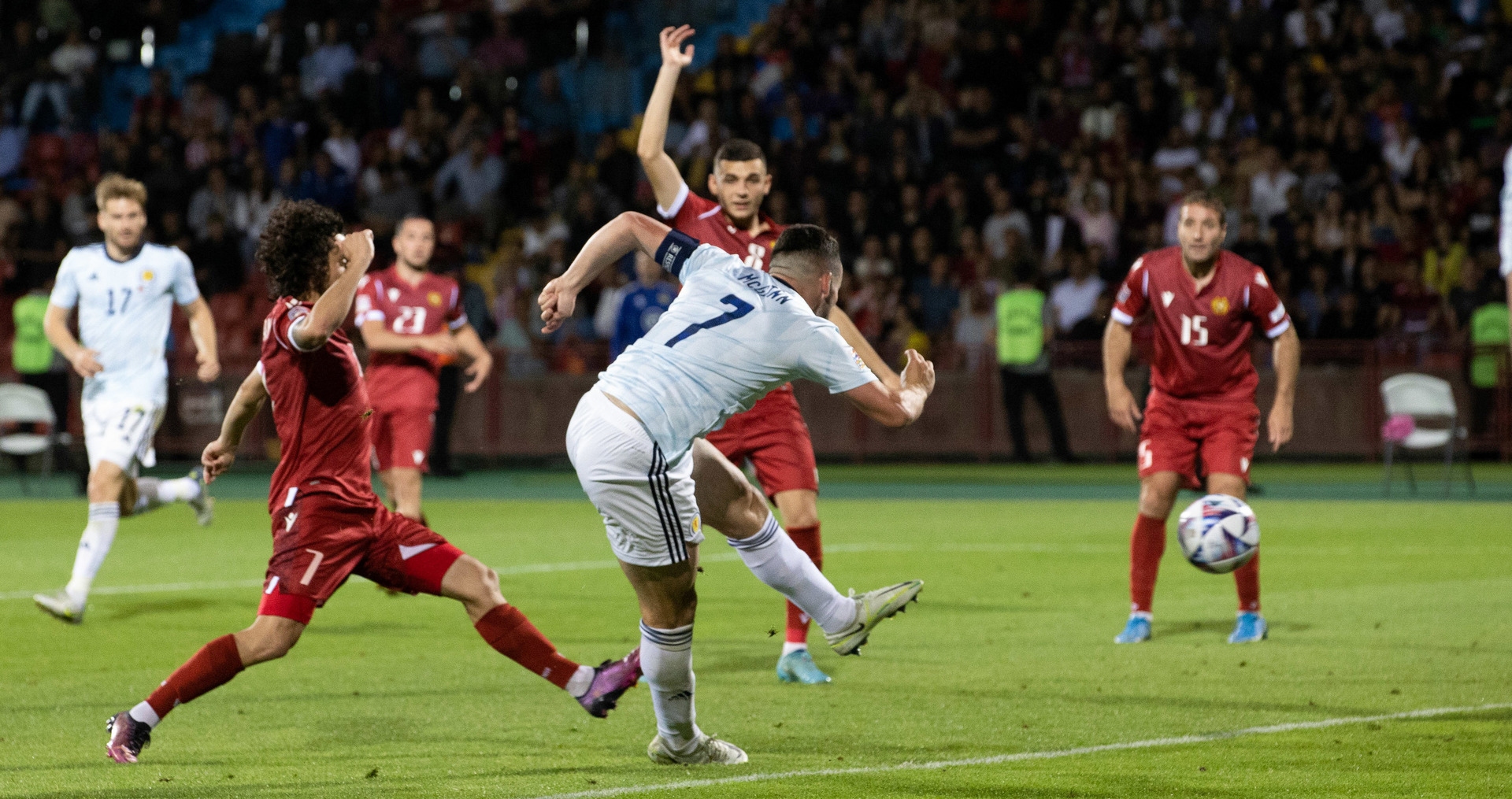 John McGinn gives Scotland a 3-1 lead.