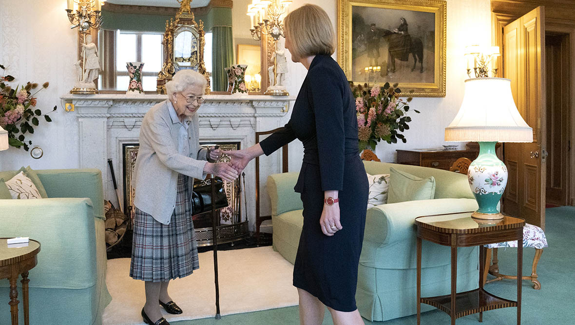 The Queen meeting Liz Truss at Balmoral.