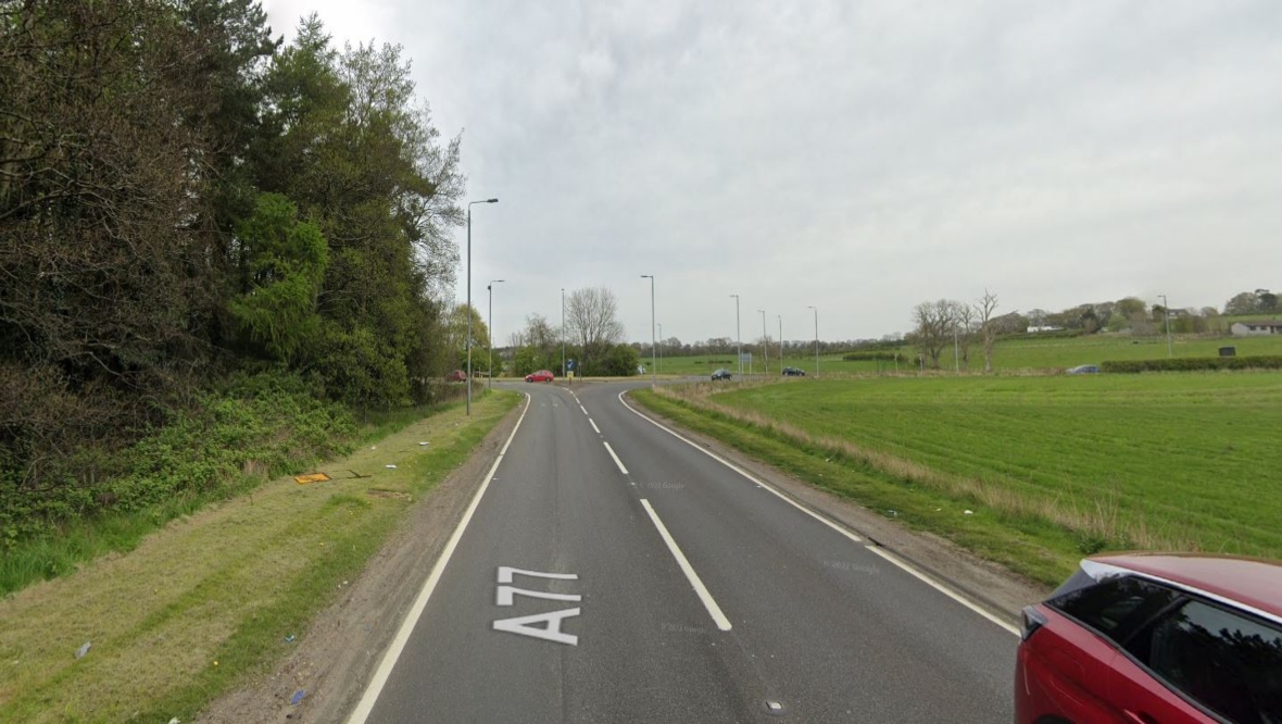 Man arrested and road closed after crash caused damage to power cable on A77 in Ayr