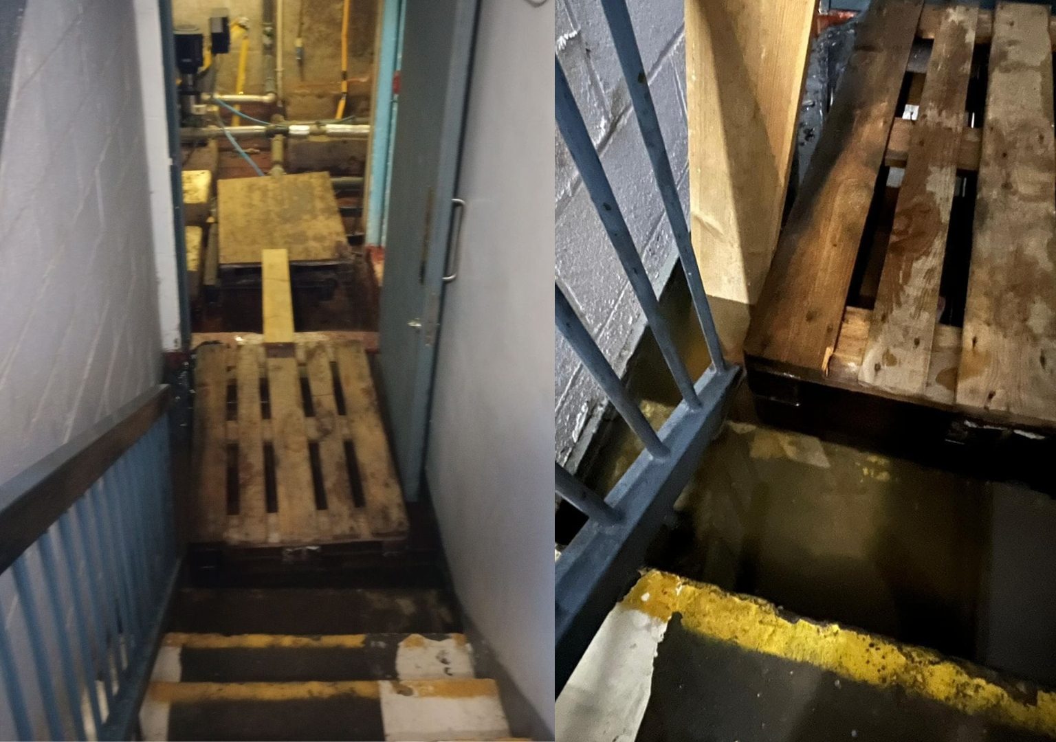The second pipe bursting caused a massive water leak, found by some tenants.