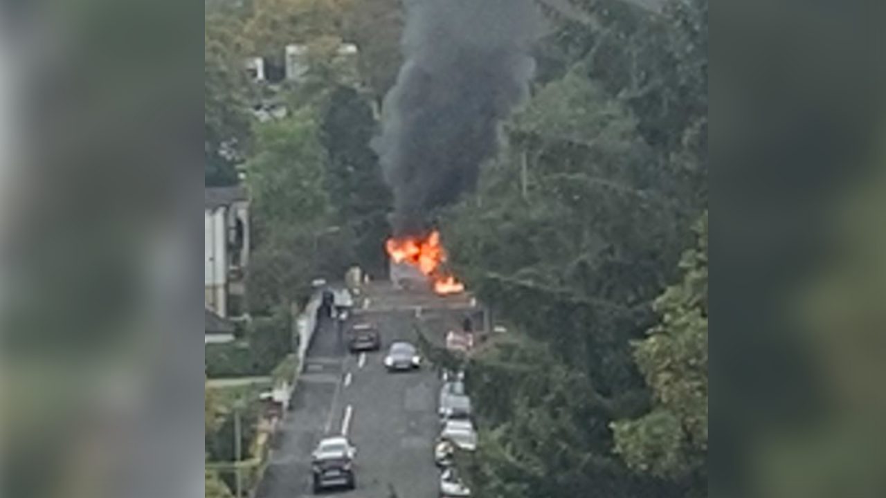 Van bursts into flames and ‘explodes’ on Great Western Road in Glasgow