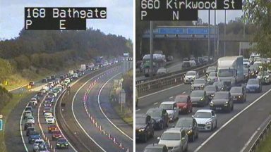 Traffic on M8 and M80 amid road closures, crash and repair works