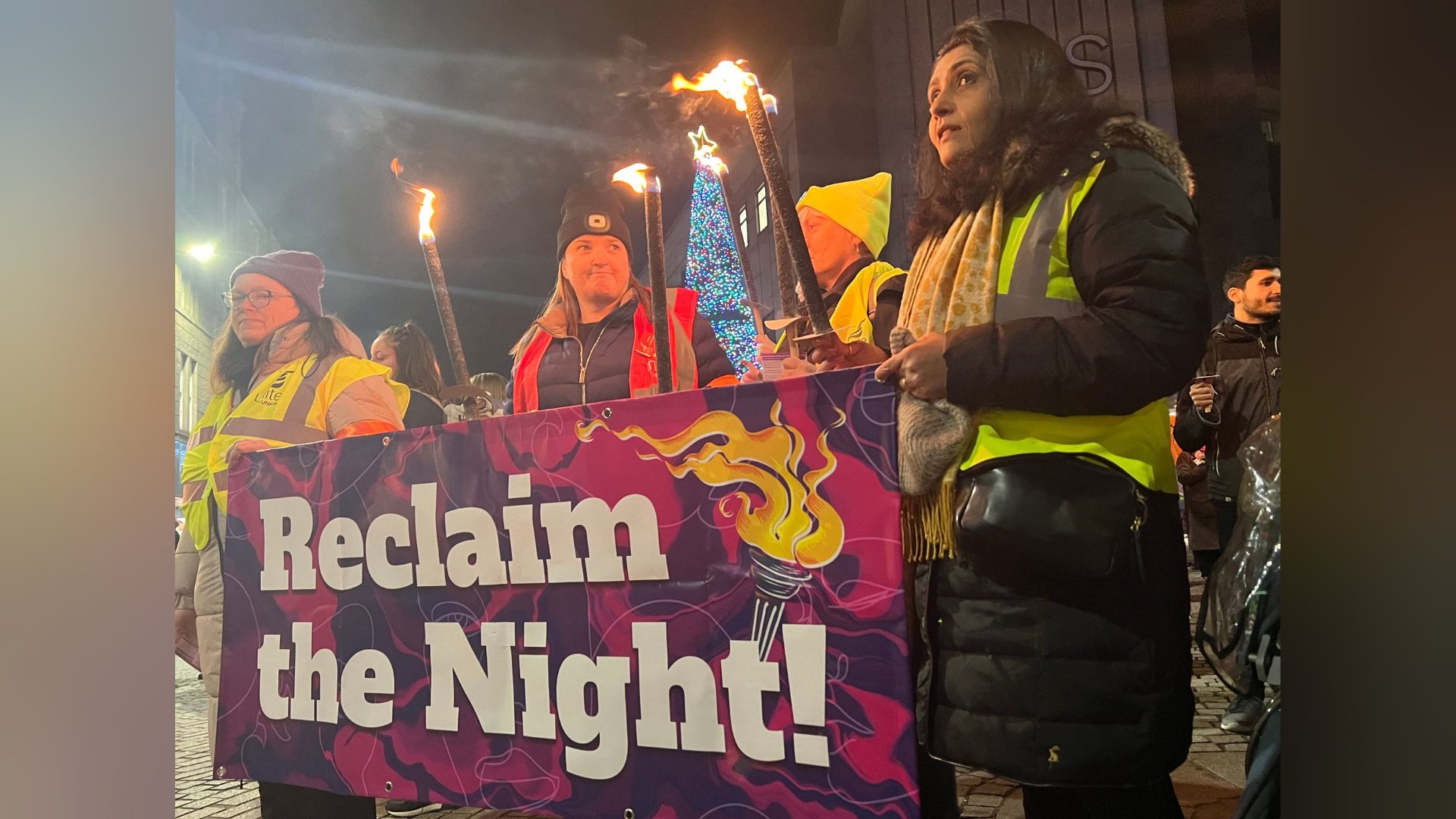 The Reclaim the Night event in Aberdeen (STV News)