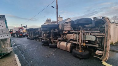 Man in hospital after crash between two lorries and three cars in Dumfries and Galloway