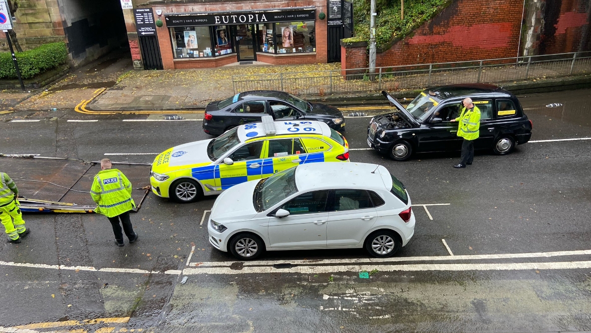 ‘Several cars towed’ after flooding under Glasgow’s Hyndland train station