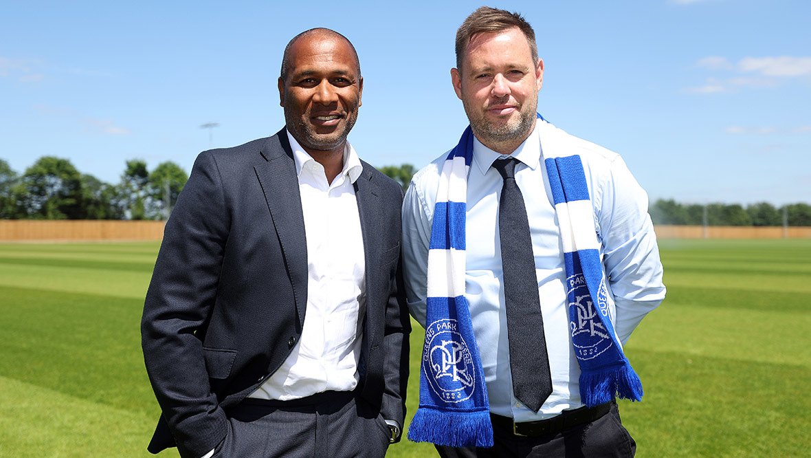 Beale with Les Ferdinand, QPR's director of football.