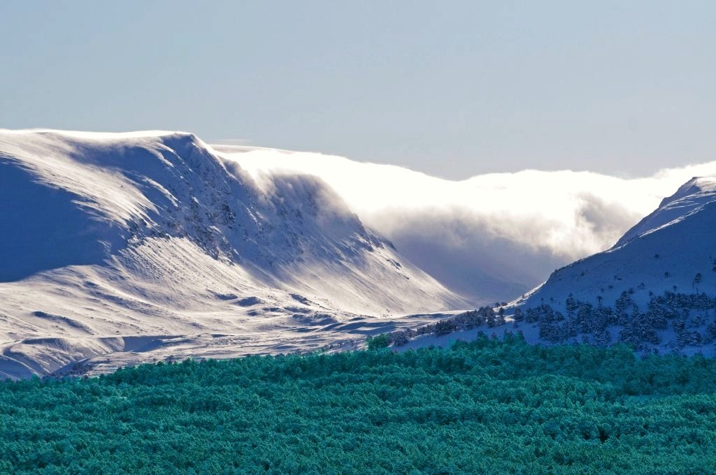 The Lairig Gru Pass and Rothiemurchus Forest.