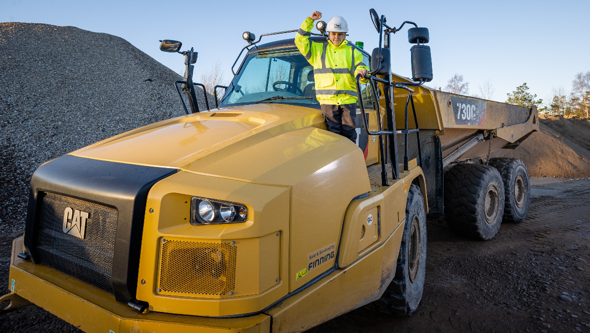 Sottish schoolboy Jay Currie one of the youngest people to qualify to drive dump truck at age 13