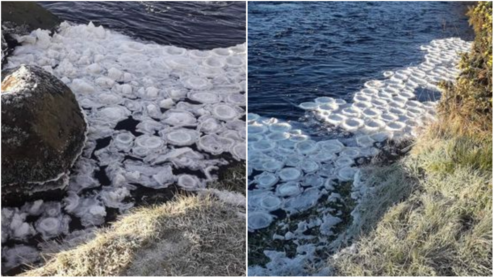 Ice pancakes from the snow in River Brora in Sutherland.