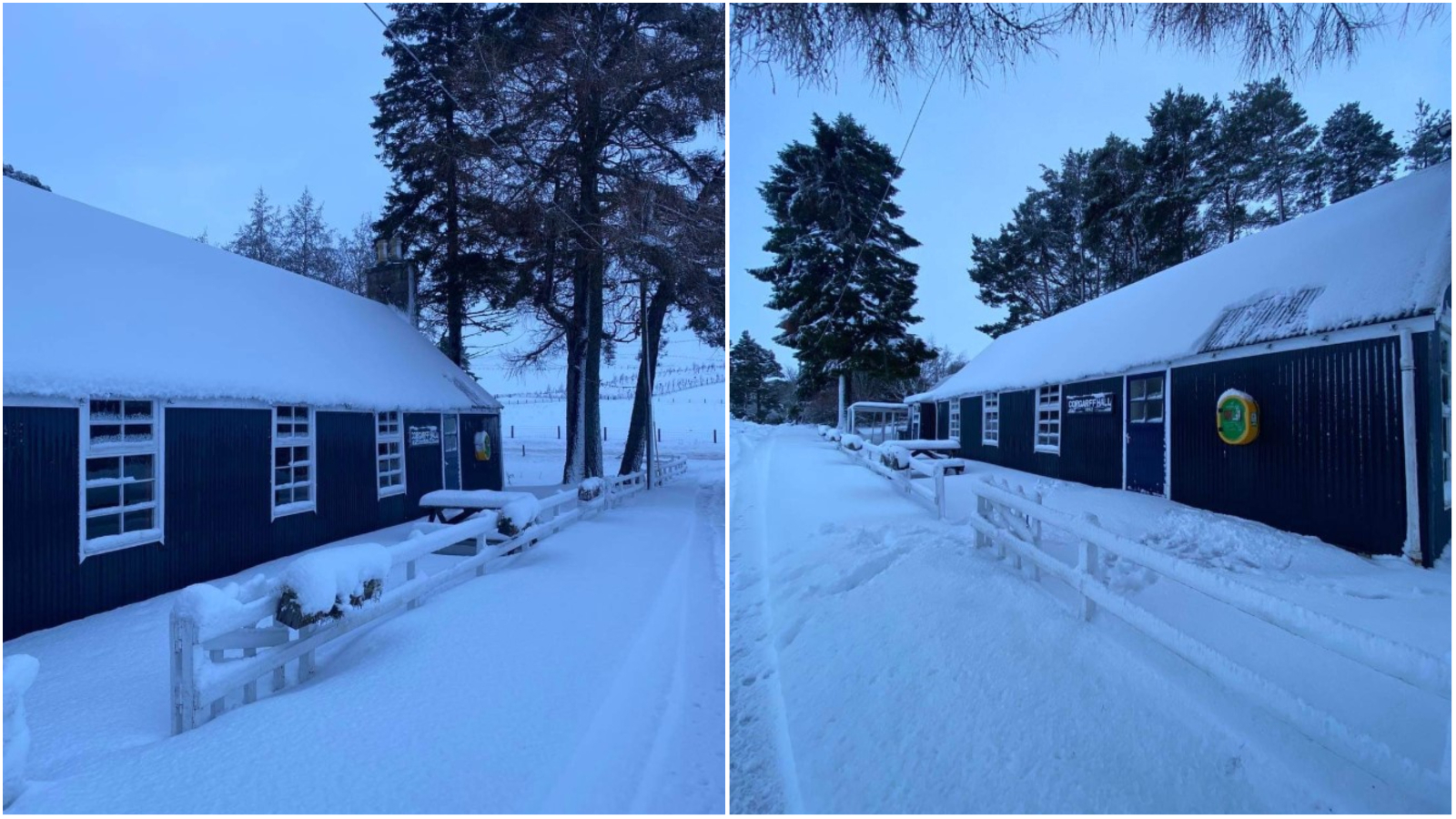 Scenes from a weather station at Corgarff. Where over 30cm of snow was measured.