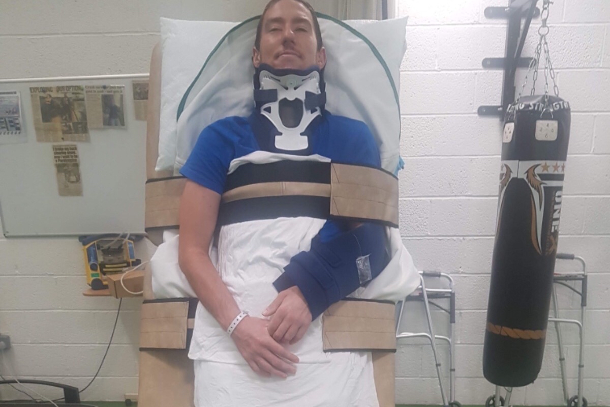 Luke was paralysed following the crash in 2020.