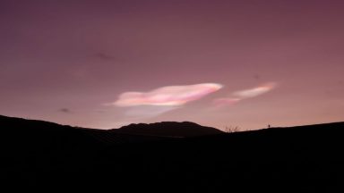 ‘Puddles of Petrol’: Rare nacreous clouds captured over country