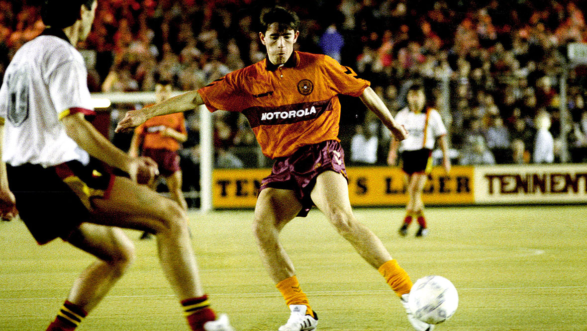 The late Phil O'Donnell in action for Motherwell at the 1993 Tennent's Sixes.