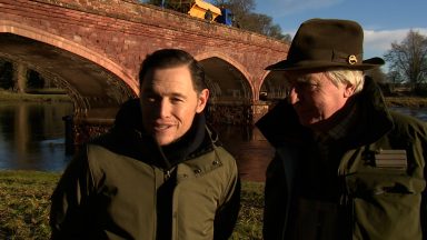 Hollywood star Burn Gorman and novelist David Profumo open salmon-fishing season on River Tay